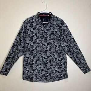 Black and White Floral Long Sleeve Shirt